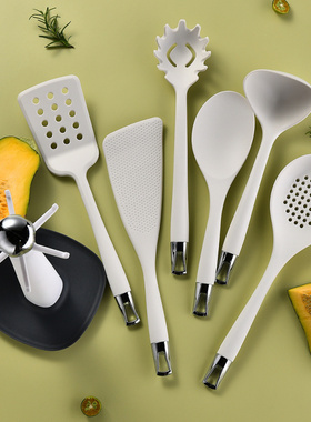 硅胶厨具7件套收纳架装厨房不粘锅烹饪铲勺套装kithen utensil