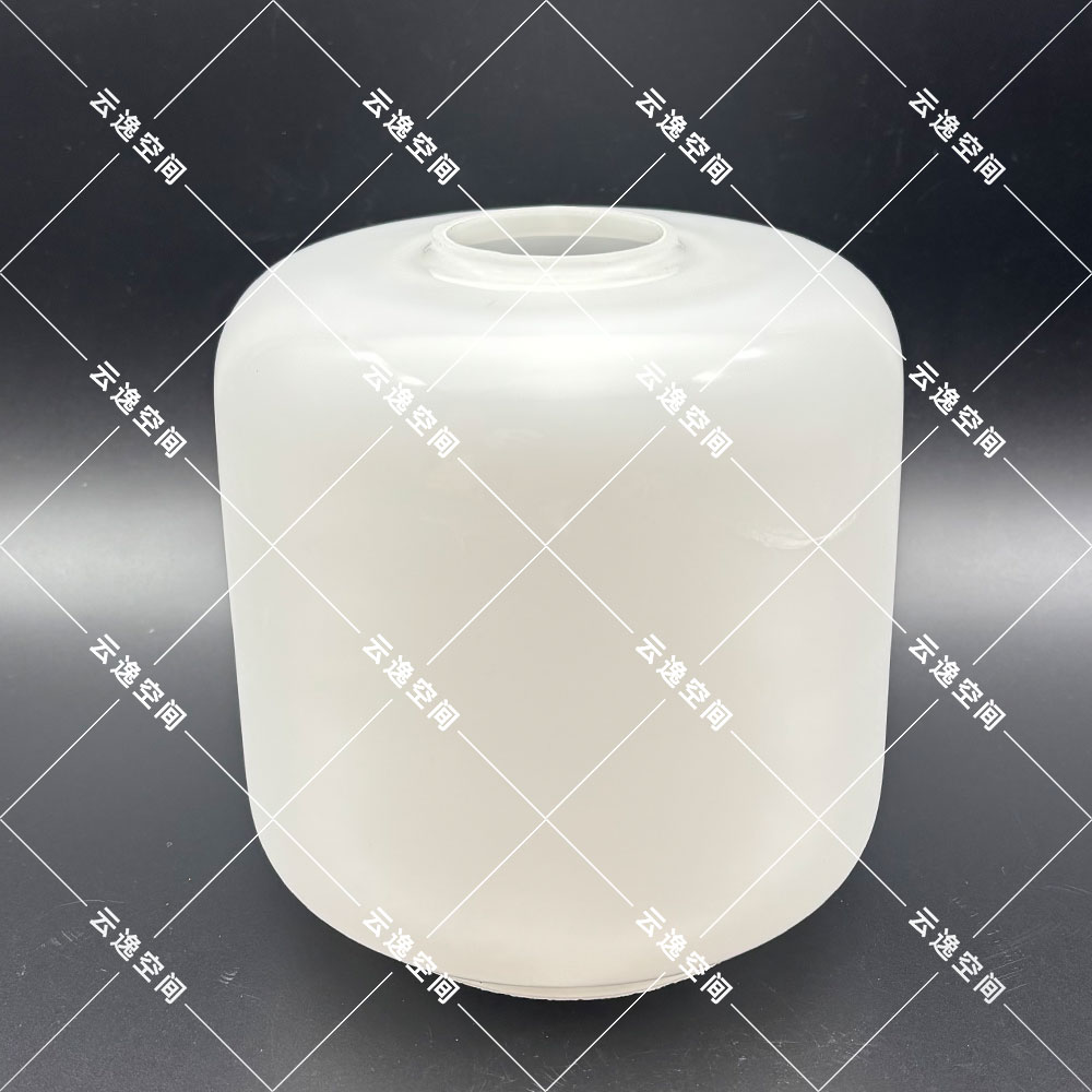 灯罩亮白冬瓜吊灯灯具灯饰玻璃亮面白色14*15外壳E27云逸柱形外罩