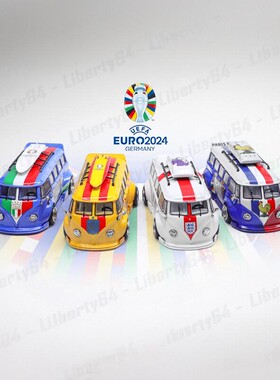Speed GT 1:64 VW Kombi T1面包车2024欧洲杯 合金汽车模型