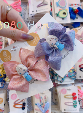 韩国Palmtree儿童发饰可爱公主蝴蝶结发夹甜美细闪女宝碎发边夹