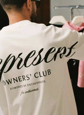 REPRESENT OWNERS CLUB SCRIPT宽松字母印花小众潮牌短袖T恤男女