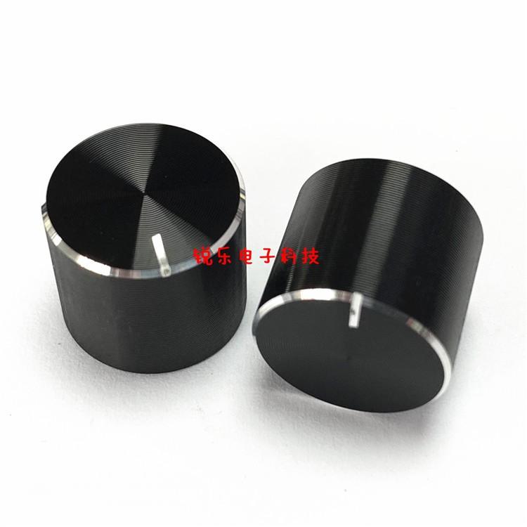 铝旋钮15x13黑色半轴6mm电位器金属旋钮帽外铝内胶旋钮光身旋钮