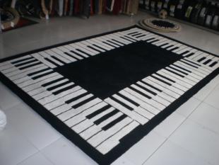 琴房钢琴地毯垫隔音垫 客厅地毯 黑白琴键可定制任何尺寸厚密柔软
