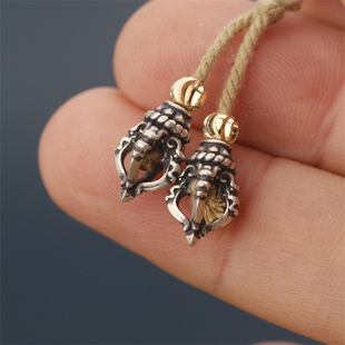 s925纯银金刚杵弟子珠星月金刚百香籽椰蒂108佛珠手串配饰尾坠