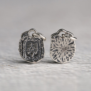 S925银 扎基寺扎基拉姆吊坠文玩侧挂卡子吊牌挂件配饰