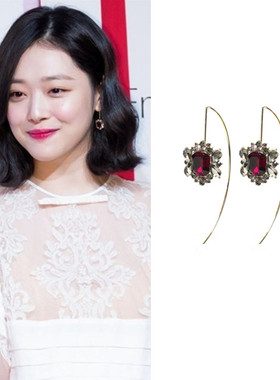 特价现货YoungWon正品崔雪莉TWICE林娜琏同款奢华水晶耳线耳环