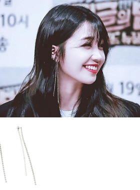 特价现货YoungWon正品宣美Apink郑恩地同款细链水晶长款耳环防敏