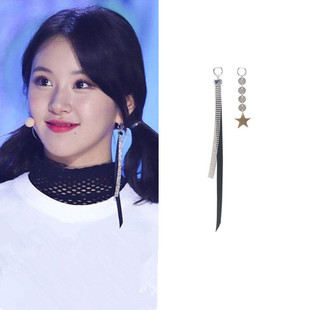 特价现货YoungWon韩国正品TWICE孙彩瑛同款星星丝带不对称耳环