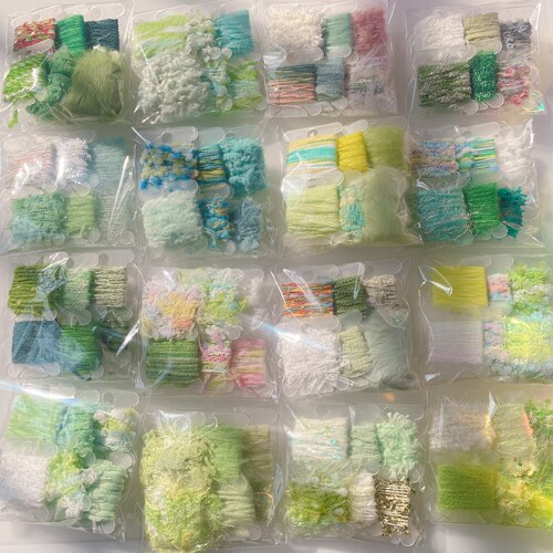 春天色绿色系原创设计辅料手账特色线包装绳手混线小样拍照道具