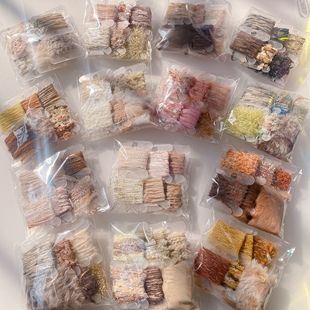 美拉德色系设计辅料手账特色线手混线小样迷你线板包装 绳拍照道具