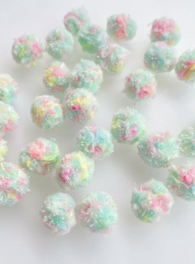 油画风绿色小众原创辅料开司米特色线毛仙女球绒球DIY饰品配件AD3