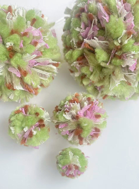 绿色小众原创辅料开司米手混线毛球绒球DIY饰品配件手工毛线球AD1