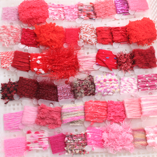 红玫粉色设计师原创手作材料小样手混线手工手账DIY火漆配饰辅料