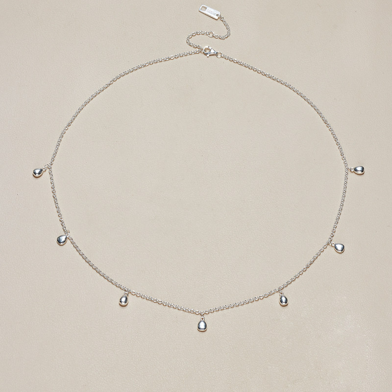 AHCHOO 静奢风通体S925纯银水滴吊坠项链小众设计高级感锁骨链女