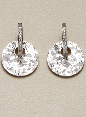 AHCHOO 静奢百搭碎冰冰耳环S925纯银耳饰高级感爆闪两戴可拆耳圈