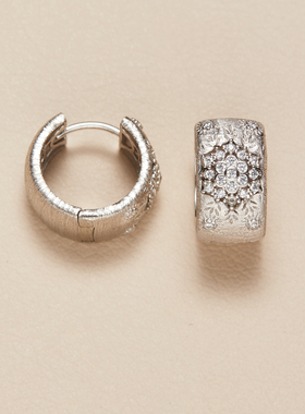 AHCHOO 静奢通勤S925银复古做旧耳环小众百搭肌理感双色耳圈hoops