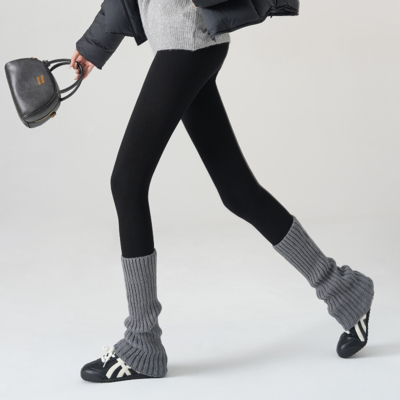 松弛感蓬松柔软粗针肯豆风袜套