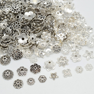 包邮合金银色古银色隔片花托diy串珠材料手串手链项链饰品配件