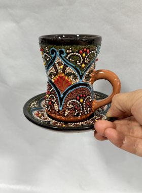 咖啡杯奶茶杯进口手工绘画陶瓷欧式水杯