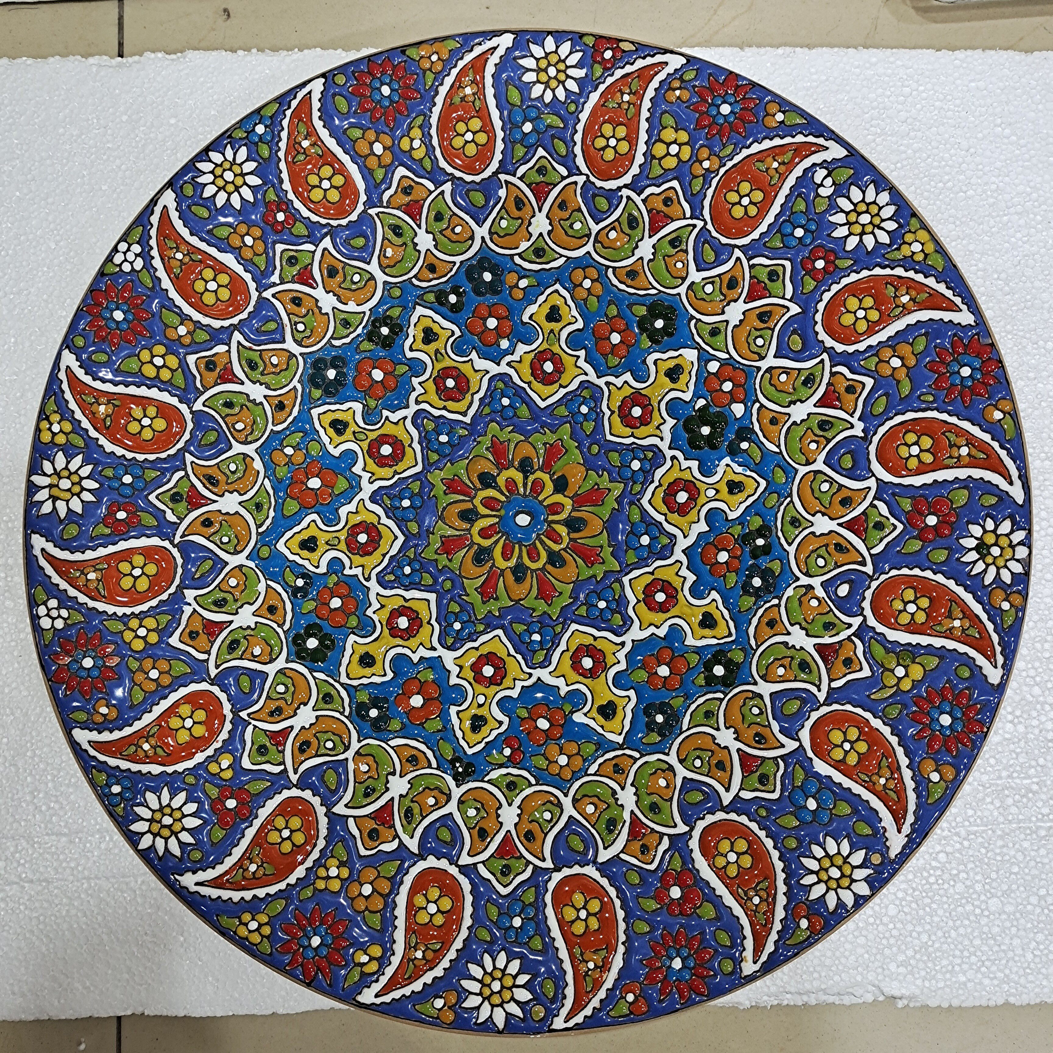 35厘米陶瓷盘子伊朗进口手工绘画手绘圆形壁饰挂盘