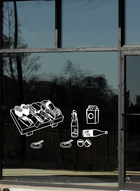 日本料理店背景墙贴