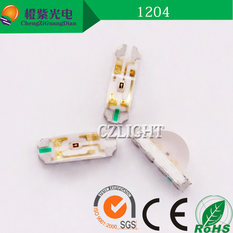 1206侧面 透明 共阳RGB 1204七彩灯光 红绿蓝 LED灯珠 发光二极管