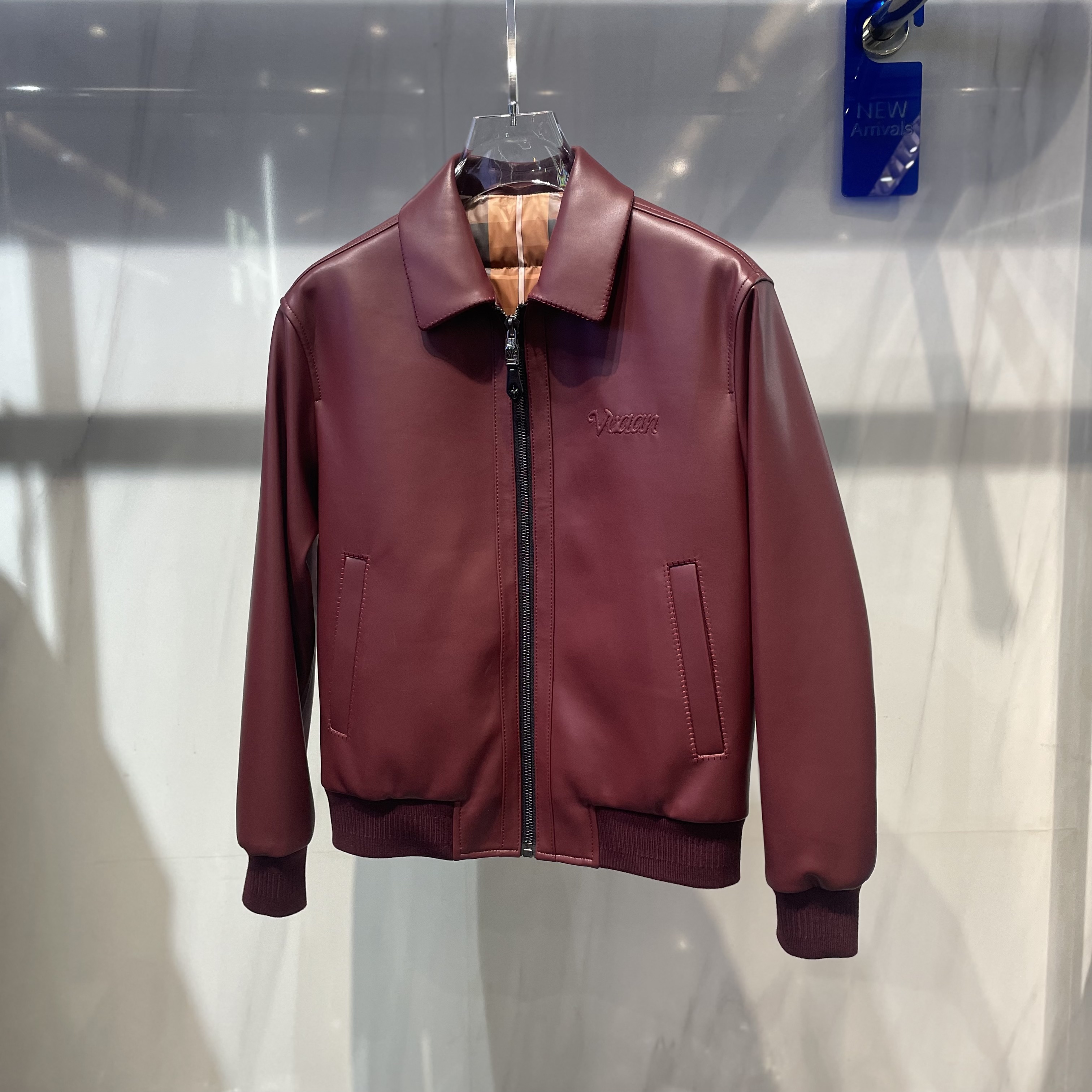 翻领鹅绒皮衣夹克羽绒男夹克外套