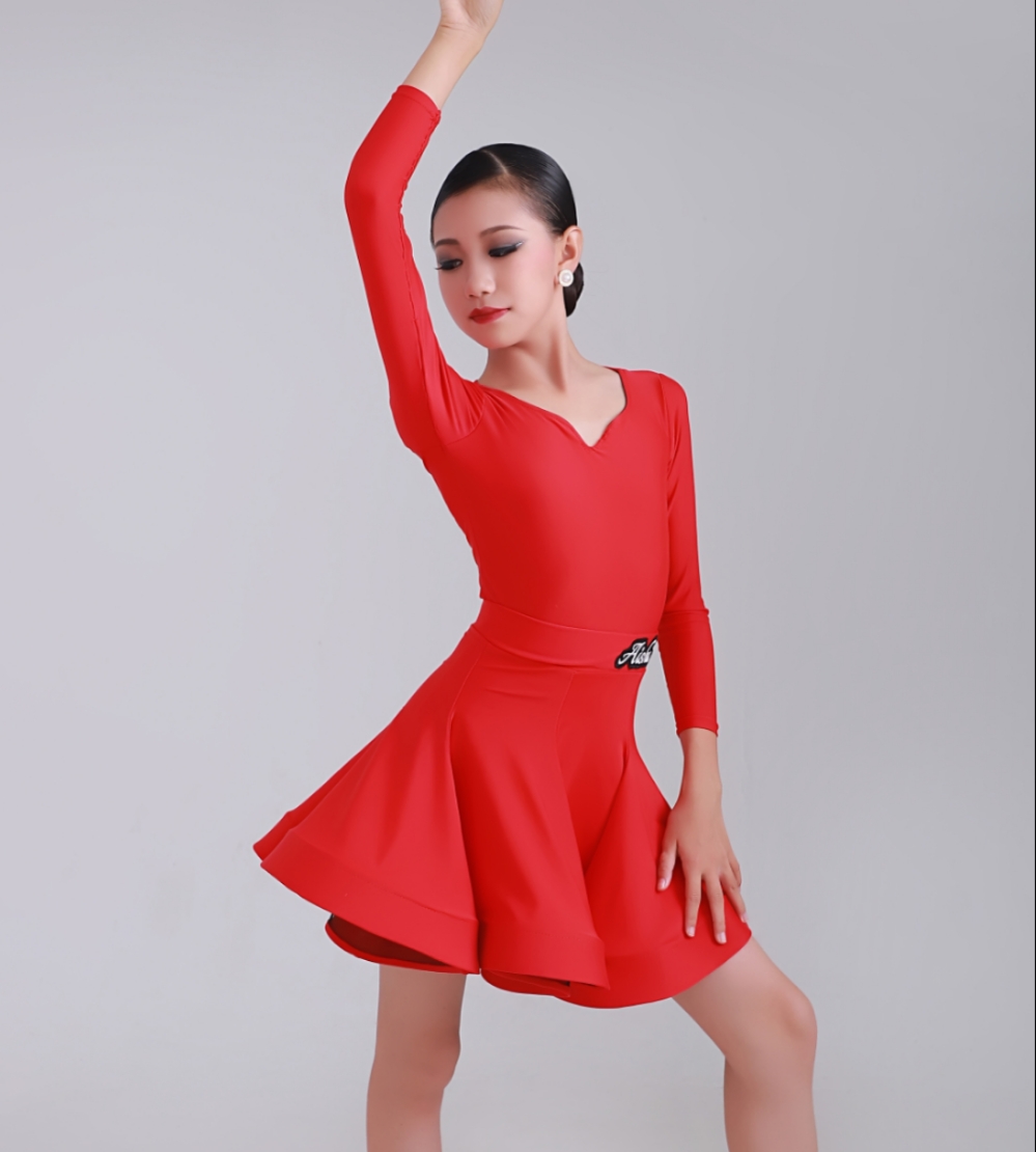 春夏女儿童拉丁舞蹈服专业规定比赛服装少儿练功考级儿童演出服装
