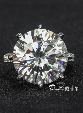 原创设计风莫桑美国裸石白金女戒