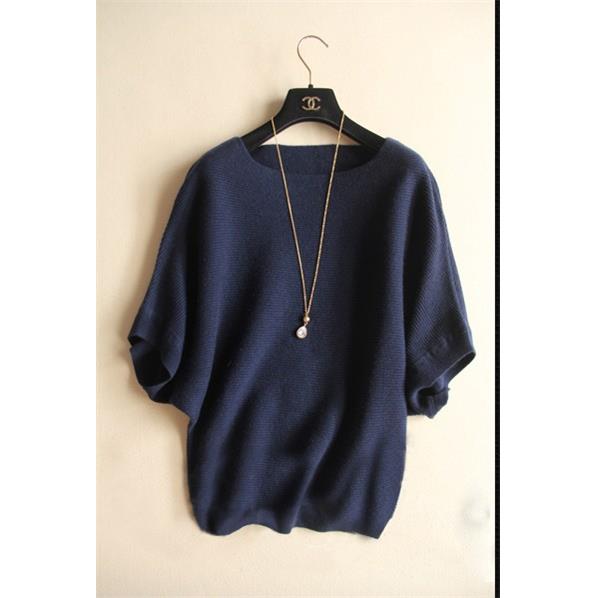 春秋冬女一字领羊毛衫宽松大码蝙蝠衫显瘦短袖套头百搭毛衣针织衫