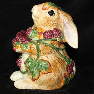 【包邮】夏洛克家居 美国FF陶瓷葡萄丰收兔糖罐/料罐/艺术摆件