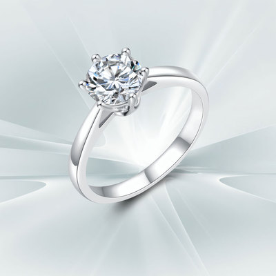 DR莫桑石钻戒女1克拉轻奢高级感求婚结婚订婚戒指生日礼物送女友