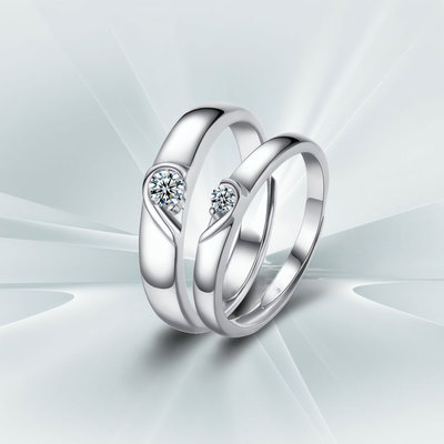 DR情侣对戒S999纯银永结同心戒指2025新款爆款轻奢高级对戒送女友
