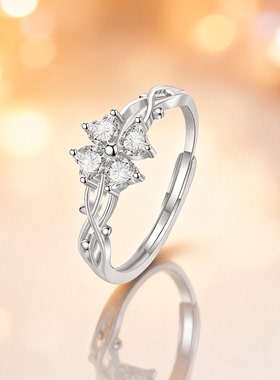 DR四叶草戒指999纯银女2025新爆款轻奢小众高级感新年礼物送女友