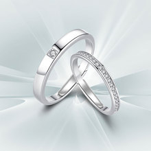 DR钻戒情侣对戒纯银999戒指小众设计对戒女男一对圣诞礼物送女友