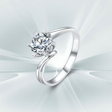 DR雪花戒指女999纯银莫桑石钻戒求婚结婚钻石戒指生日礼物送女友