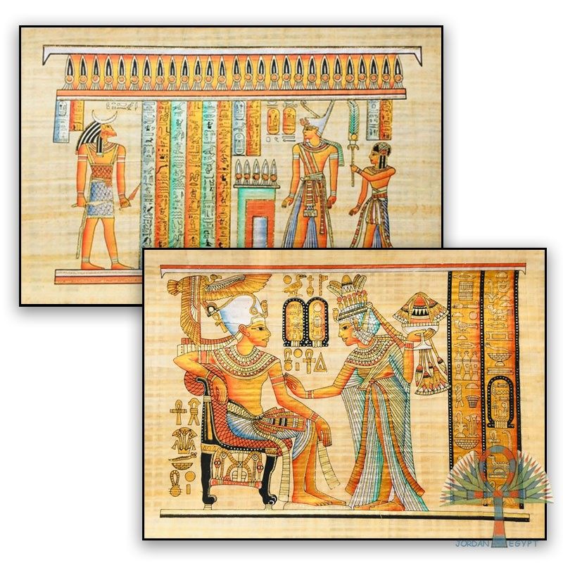 w埃及进口莎草画壁画客厅装饰沙发背景墙画现代人物烫金金粉挂画