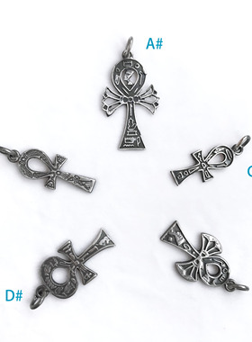 手工银饰古埃及文字母安卡安克生命之匙十字架男女吊坠项坠做旧款