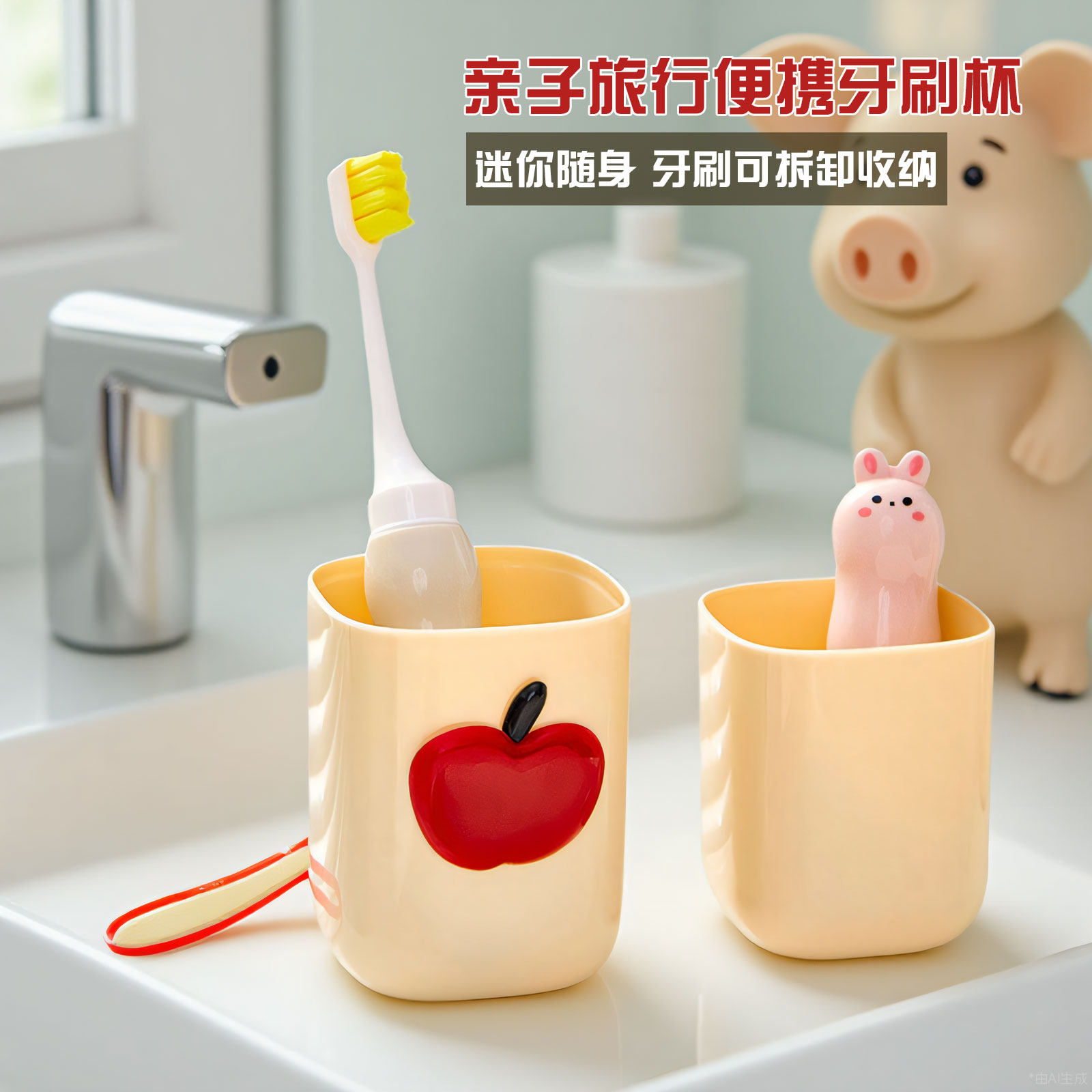 旅行便携式亲子牙刷杯洗漱套装漱口杯三合一牙刷牙杯收纳盒洗漱杯,家庭/个人清洁工具,洗漱杯,淘宝优惠券,粉丝福利购,淘宝优惠卷