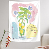 北欧ins植物系列背景墙装 饰挂布卧室床头壁饰治愈系宿舍书桌画布