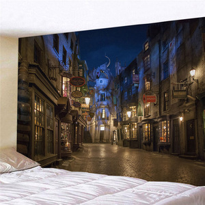 哈利波特图书馆学院复古挂布背景布房间宿舍床头装饰挂毯免打孔