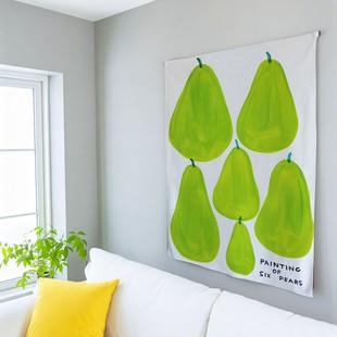 六个青梨ins小众背景画布卧室床头宿舍装饰挂布简约艺术挂毯壁布