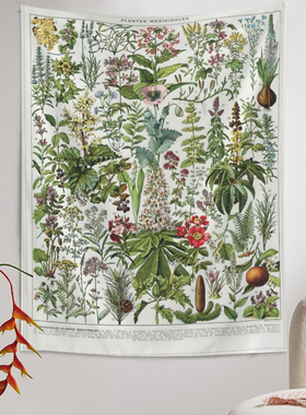 美国Cavallini 复古植物园背景布ins卧室装饰挂布美式墙面挂毯