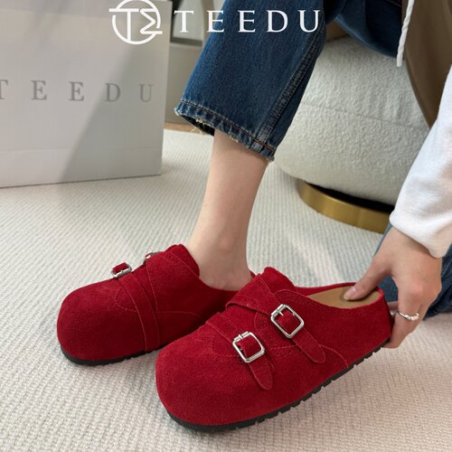 TEEDU缇度2026欧货春新款复古小众女ins潮鞋勃肯拖鞋