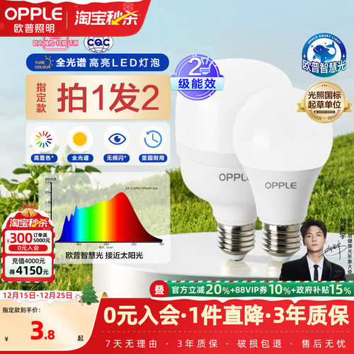 欧普高显色球泡瓦数螺口齐全新款