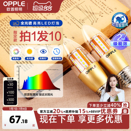 欧普led灯泡e14e27螺口蜡烛泡