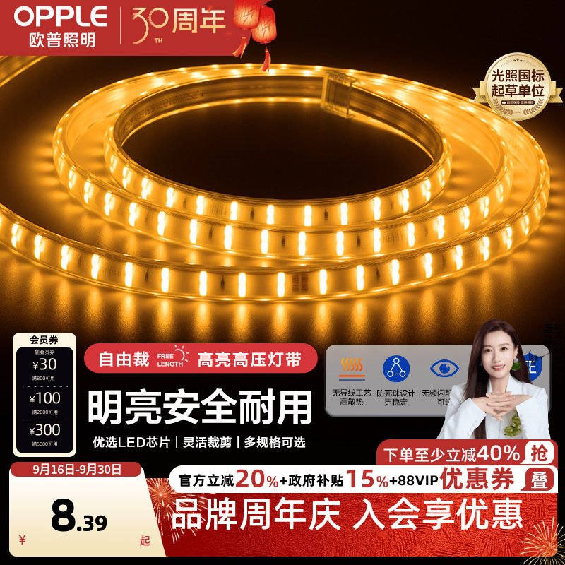 欧普超亮LED灯珠灯带打造氛围										