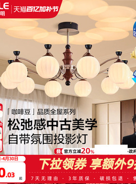 欧普/咖啡豆/中古风吊灯复古2025新款宋代美学灯饰全光谱客餐厅DD