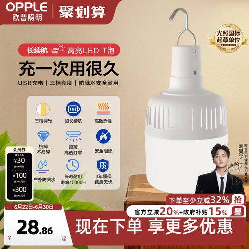 欧普充电式led应急灯照明球泡