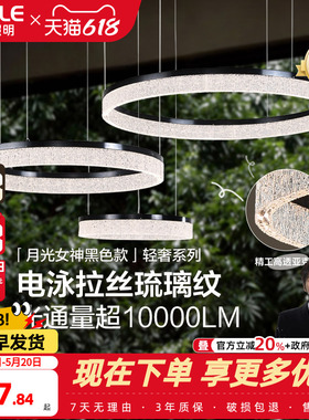 26新-欧普/月光女神/意式轻奢吊灯电泳拉丝大平层别墅客餐厅DD